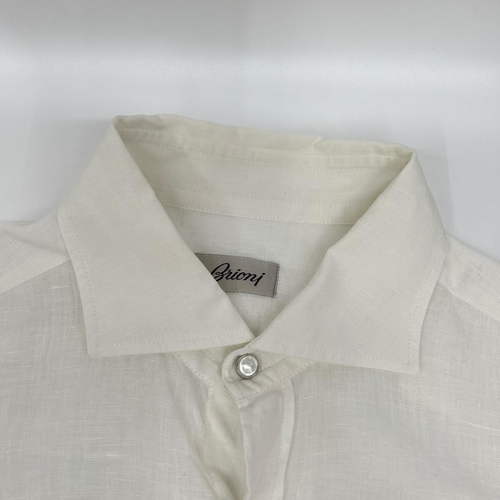 Brioni ブリオーニ ホワイト リネンシャツ トップス
