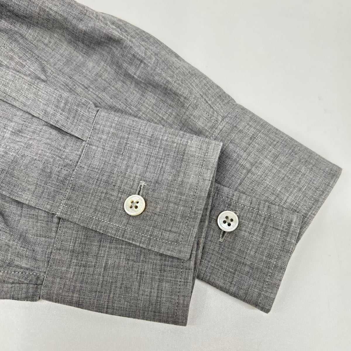dunhill/ALFREDDUNHILL ダンヒル グレー コットンカシミヤウール ロングスリーブシャツ トップス