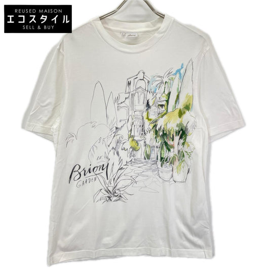 Brioni ブリオーニ UJ8H0L P8625 9030 ホワイト Brioni Garden Tシャツ トップス