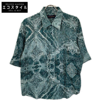LOUIS VUITTON ルイヴィトン 21SS HLS72W ソルトプリント マーブル レギュラーカラー 半袖シャツ トップス
