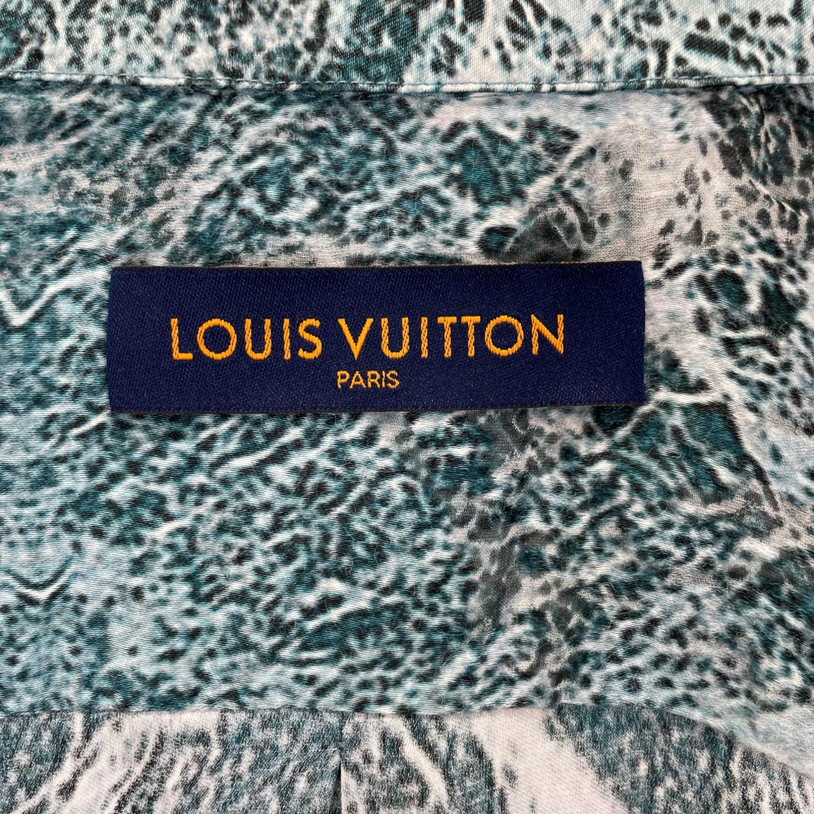 LOUIS VUITTON ルイヴィトン 21SS HLS72W ソルトプリント マーブル レギュラーカラー 半袖シャツ トップス
