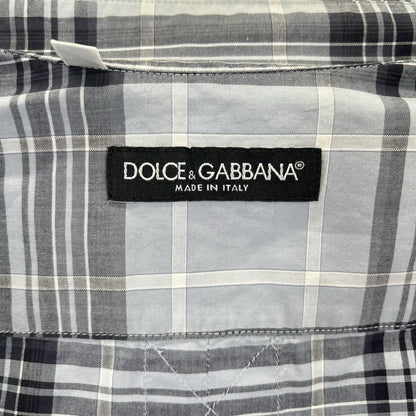 DOLCE&GABBANA ドルチェアンドガッバーナ G5AJ3T/FQ5GY ブルー チェック ハーフスリーブシャツ トップス
