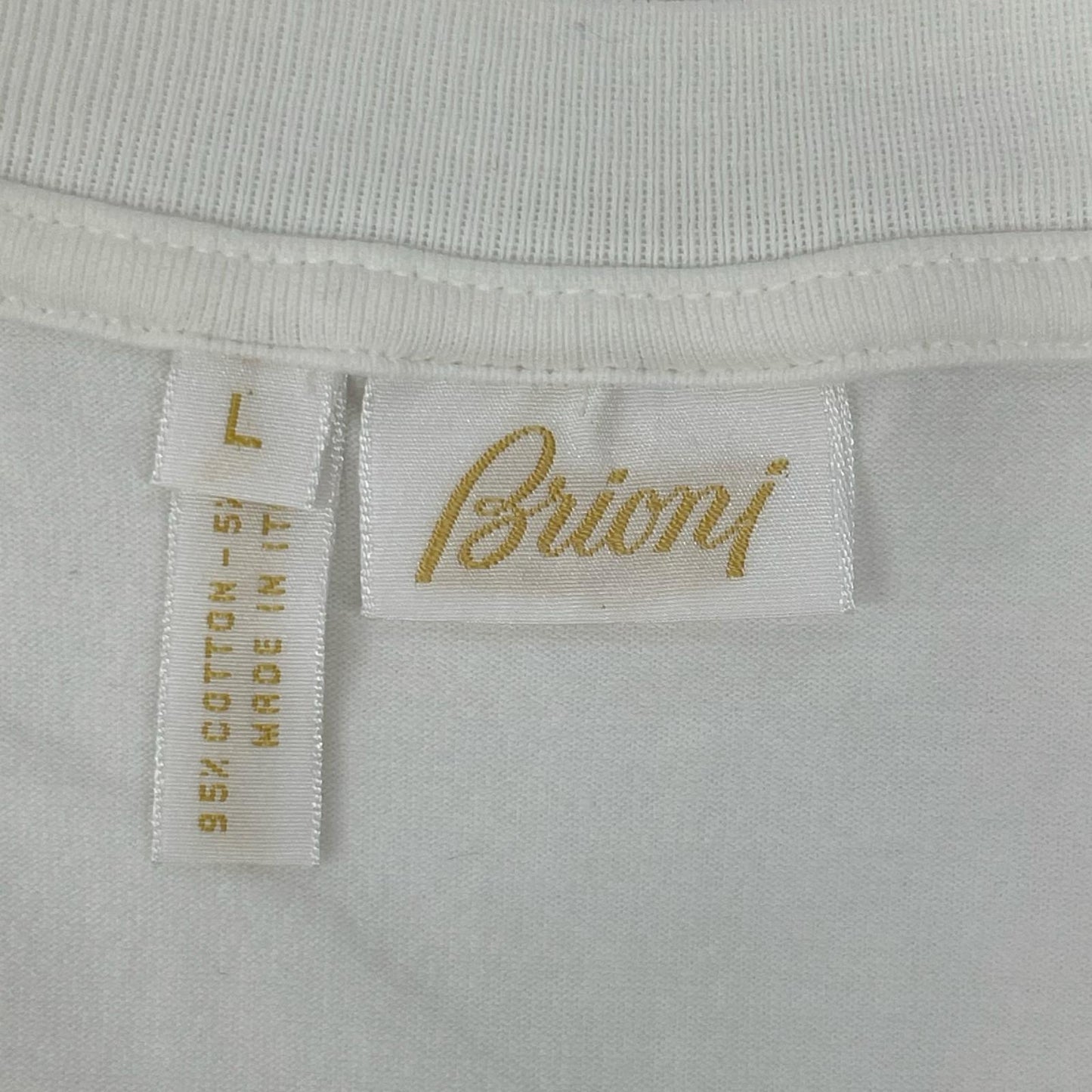 Brioni ブリオーニ ホワイト コットンTシャツ トップス