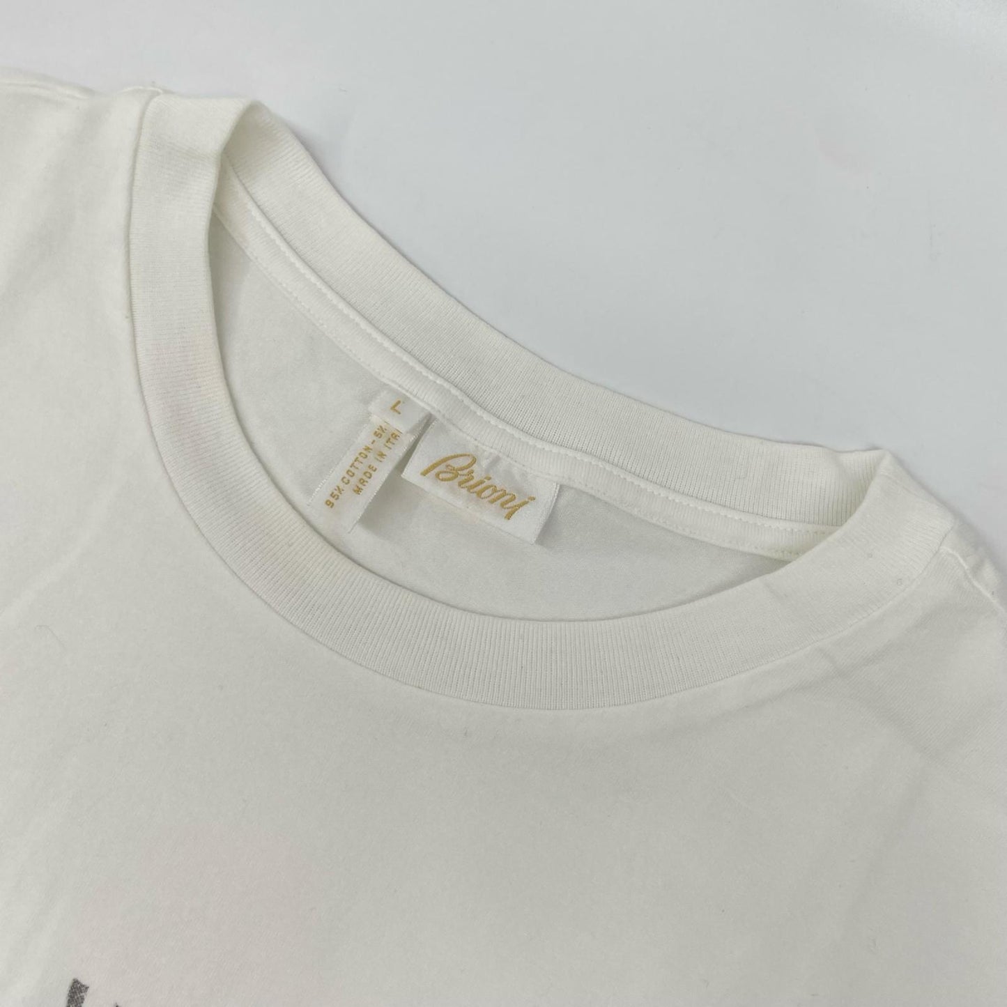 Brioni ブリオーニ ホワイト コットンTシャツ トップス