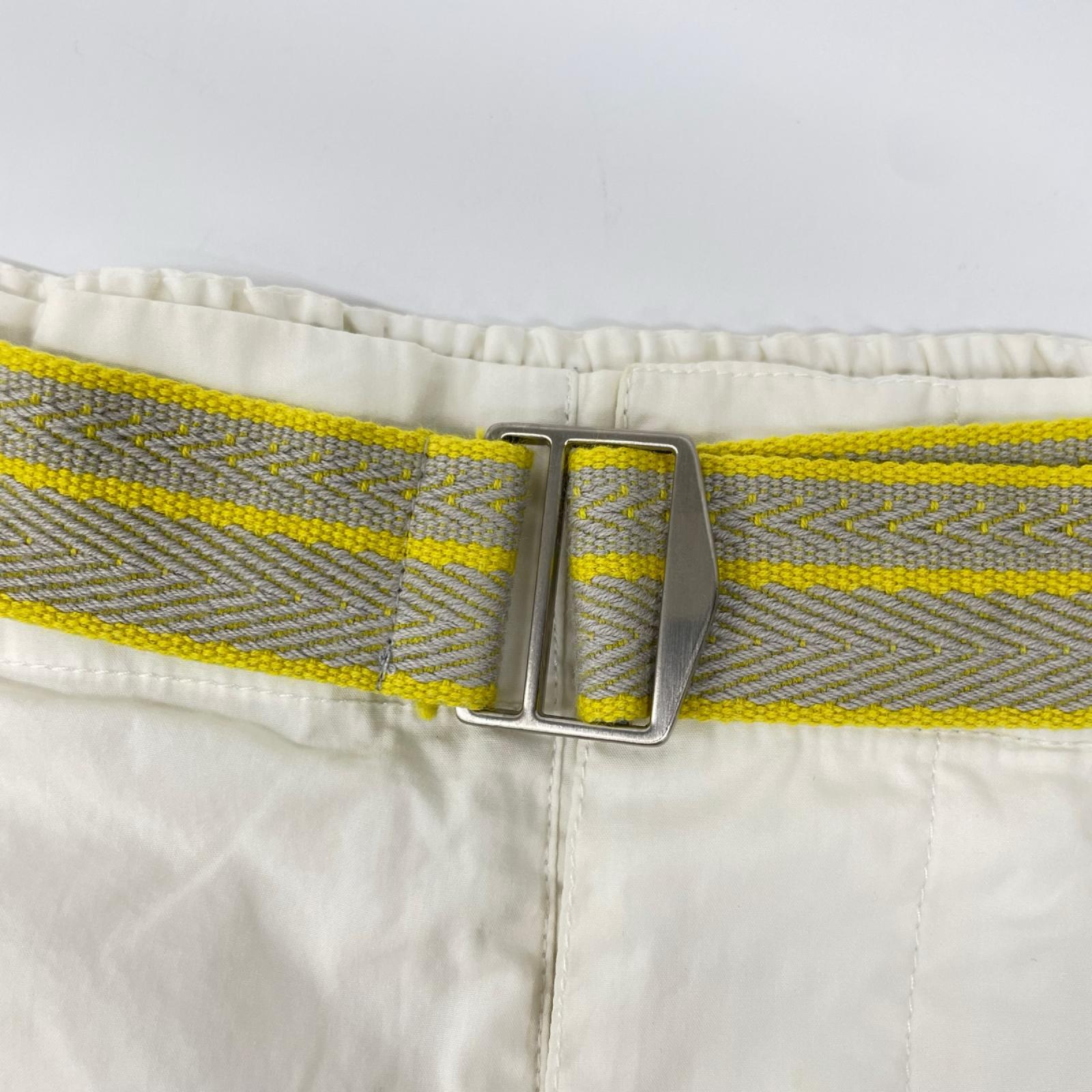 HERMES エルメス ホワイト ベルト付き ショーツ ボトムス