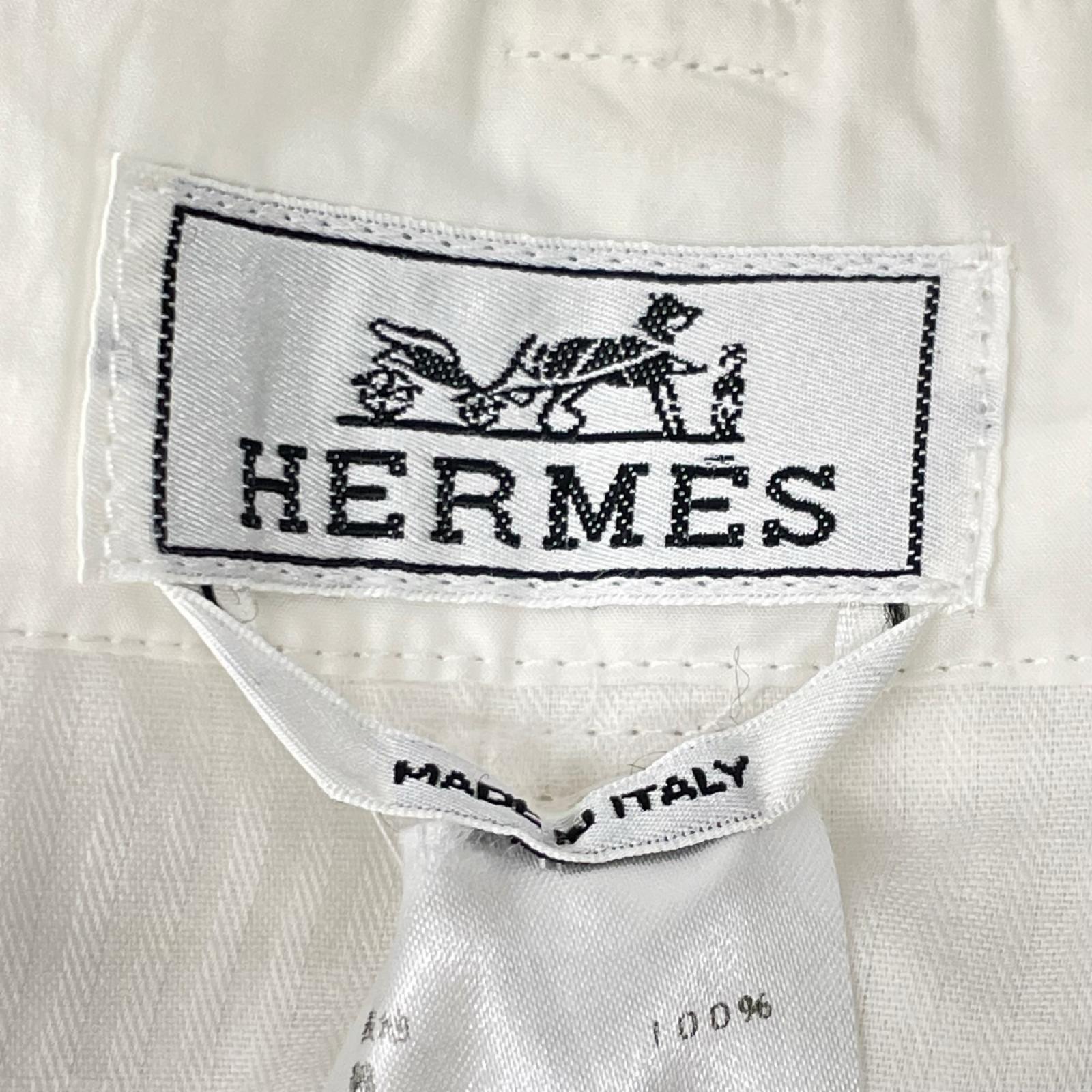 HERMES エルメス ホワイト ベルト付き ショーツ ボトムス