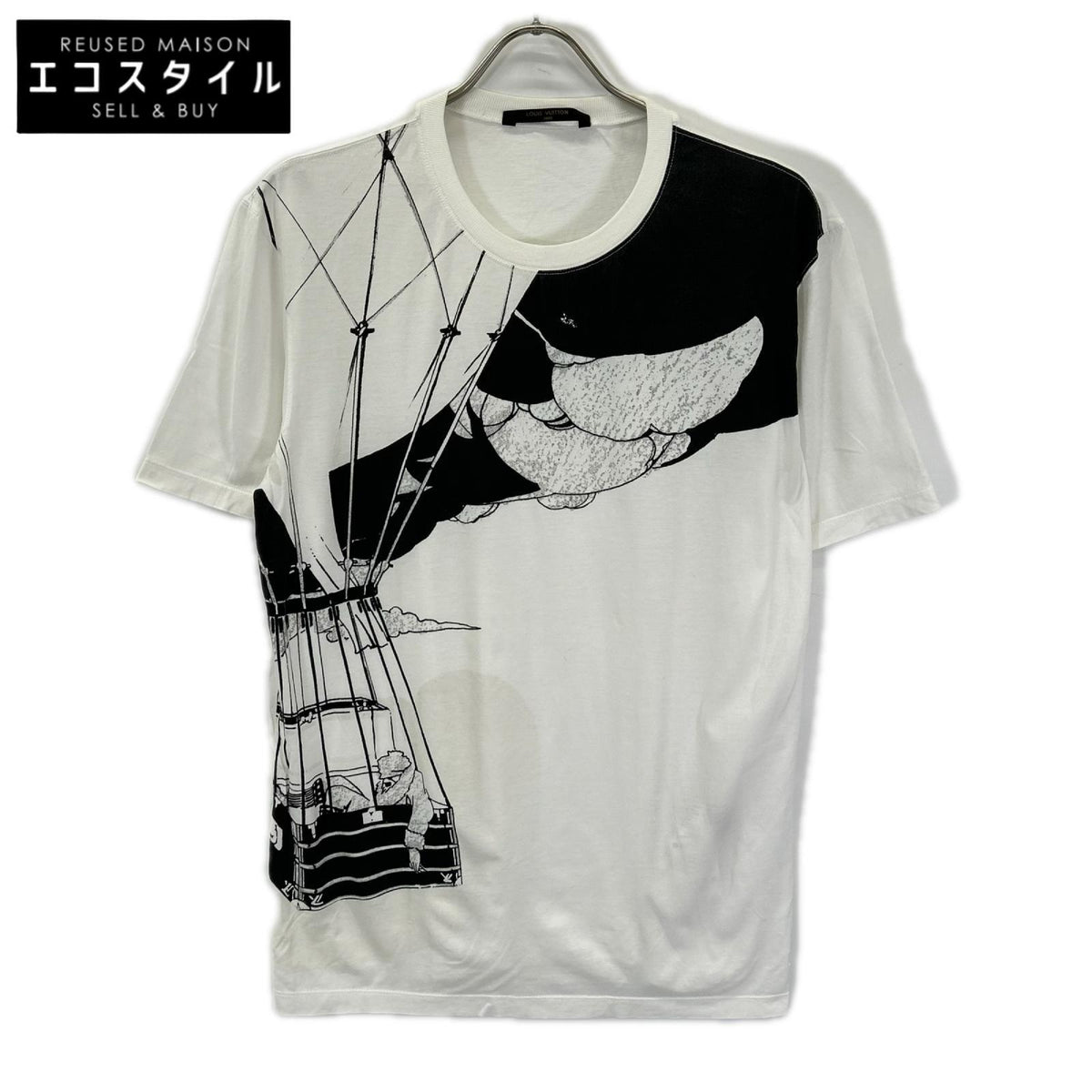 LOUIS VUITTON ルイヴィトン 11年製 MSJR07JB9 ホワイト プリント コットン Tシャツ トップス