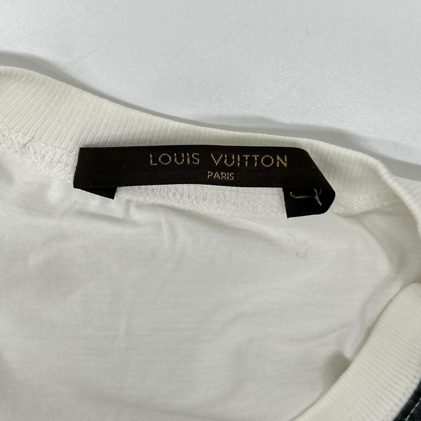 LOUIS VUITTON ルイヴィトン 11年製 MSJR07JB9 ホワイト プリント コットン Tシャツ トップス