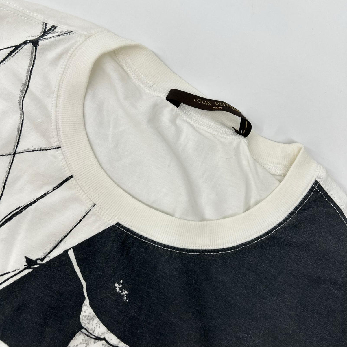 LOUIS VUITTON ルイヴィトン 11年製 MSJR07JB9 ホワイト プリント コットン Tシャツ トップス