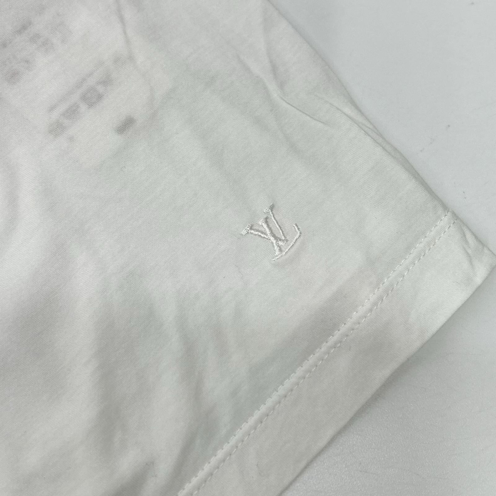 LOUIS VUITTON ルイヴィトン 11年製 MSJR07JB9 ホワイト プリント コットン Tシャツ トップス