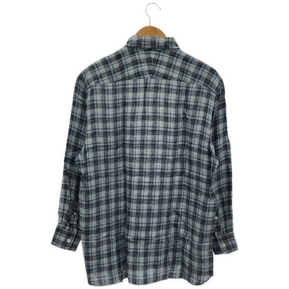 dunhill/ALFREDDUNHILL ダンヒル チェック柄 ブルー リネン BDシャツ トップス