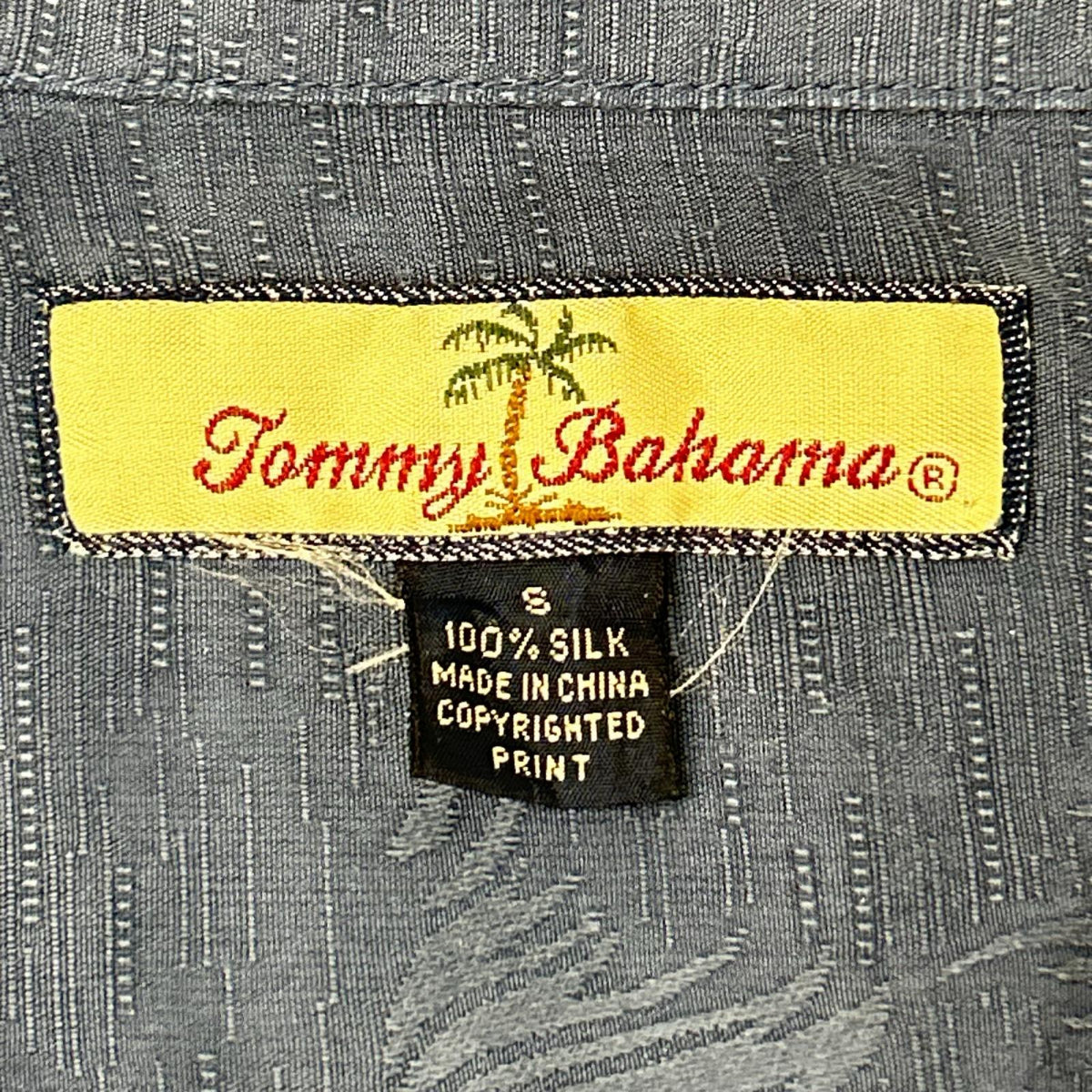 TOMMY BAHAMA トミーバハマ ネイビー ハイビスカス/ヤシの木 シルク 開襟シャツ トップス