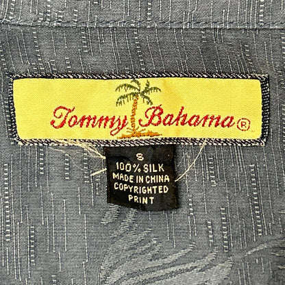 TOMMY BAHAMA トミーバハマ ネイビー ハイビスカス/ヤシの木 シルク 開襟シャツ トップス