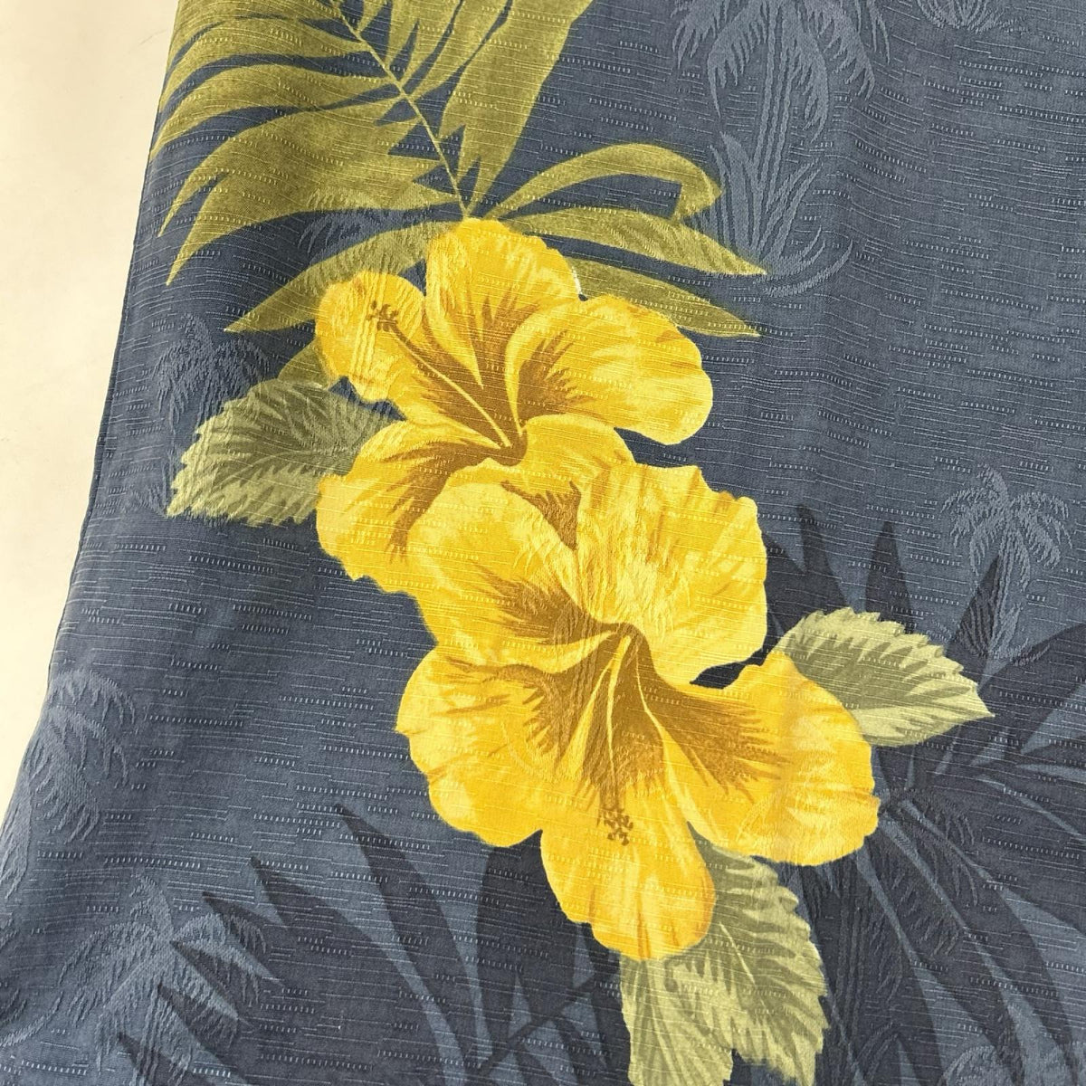 TOMMY BAHAMA トミーバハマ ネイビー ハイビスカス/ヤシの木 シルク 開襟シャツ トップス