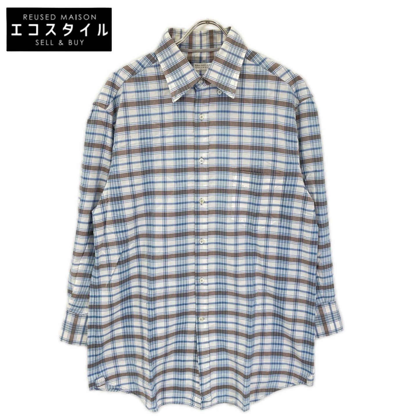 BRUNELLO CUCINELLI ブルネロクチネリ チェック柄 コットンシャツ トップス
