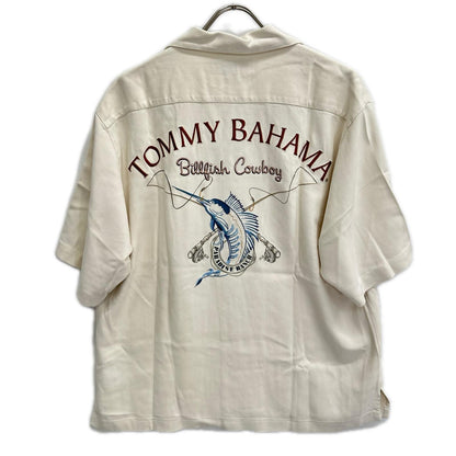 TOMMY BAHAMA トミーバハマ アイボリー Billfish Cowboy刺繍 開襟シャツ トップス