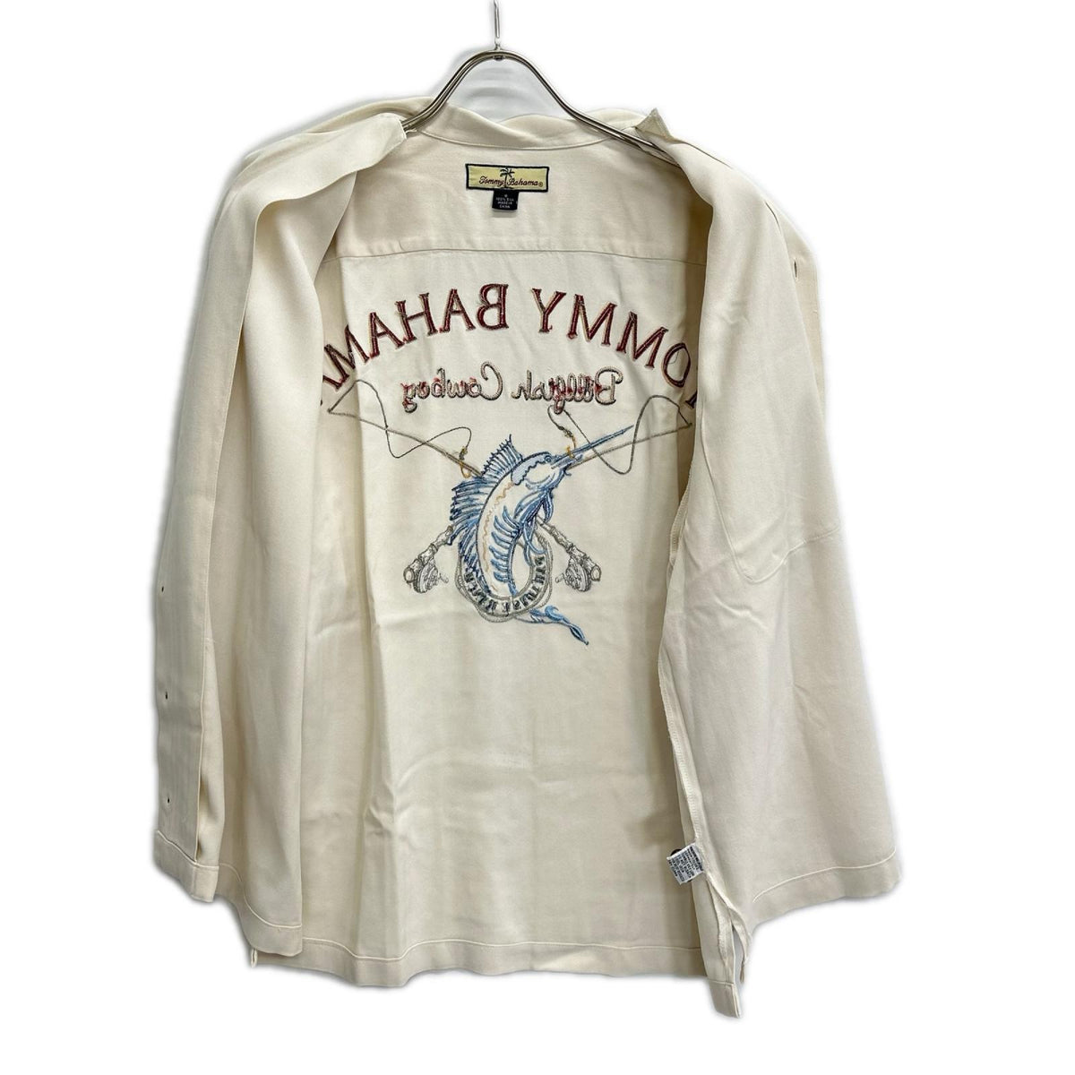 TOMMY BAHAMA トミーバハマ アイボリー Billfish Cowboy刺繍 開襟シャツ トップス