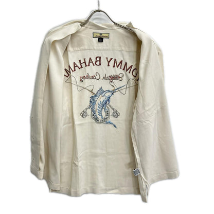 TOMMY BAHAMA トミーバハマ アイボリー Billfish Cowboy刺繍 開襟シャツ トップス