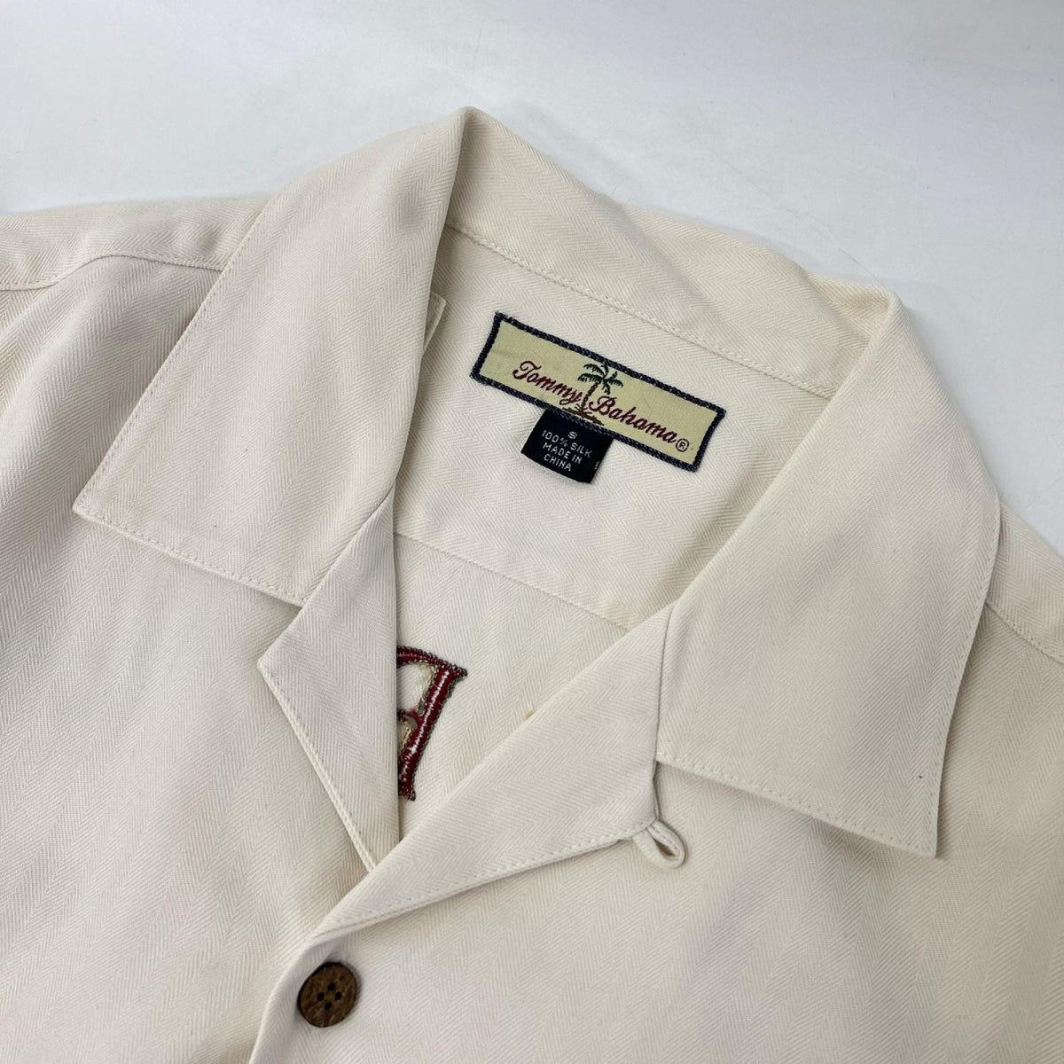 TOMMY BAHAMA トミーバハマ アイボリー Billfish Cowboy刺繍 開襟シャツ トップス