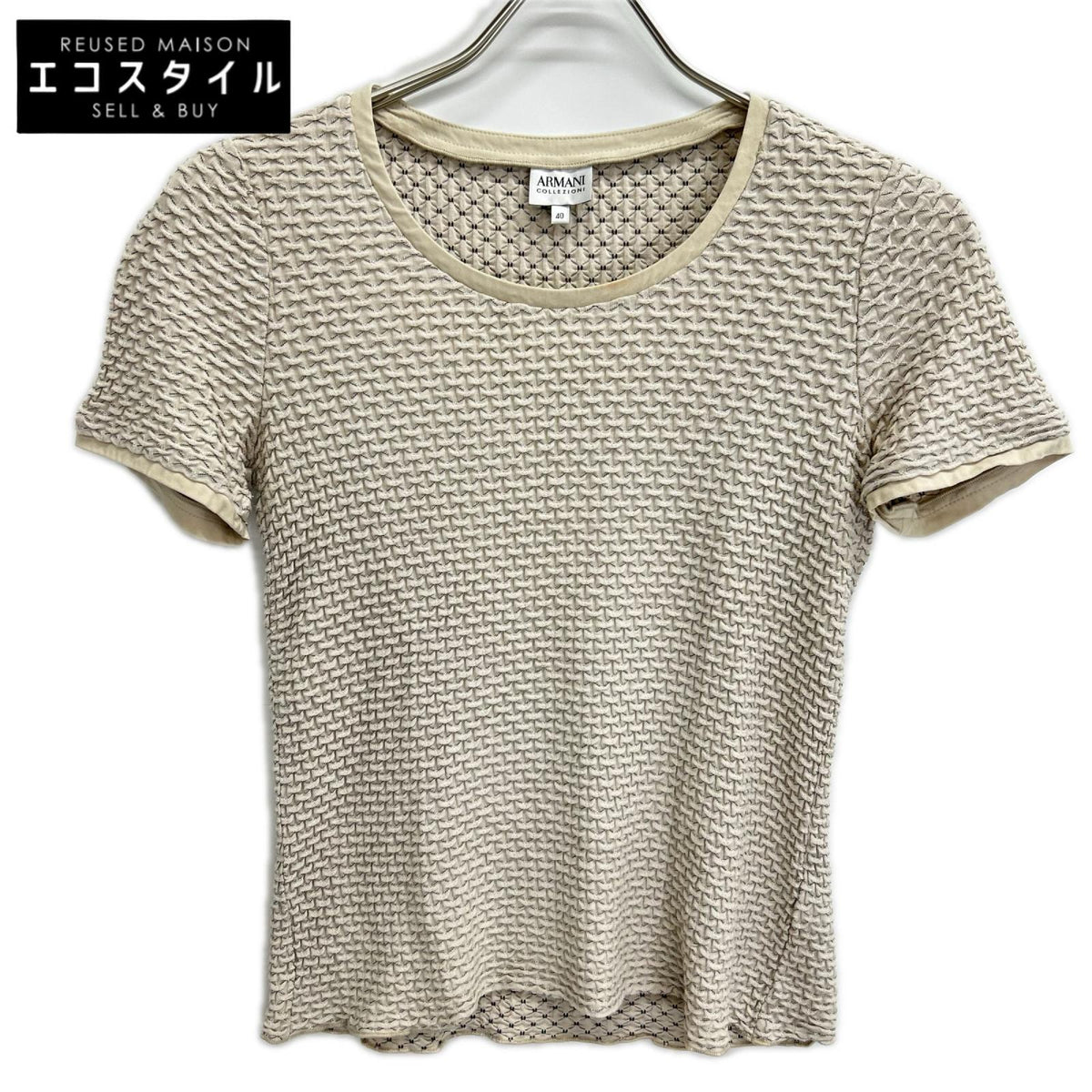 ARMANICOLLEZIONI アルマーニコレッツォーニ PMM22J/PMPDJ 化繊ニット Tシャツ トップス