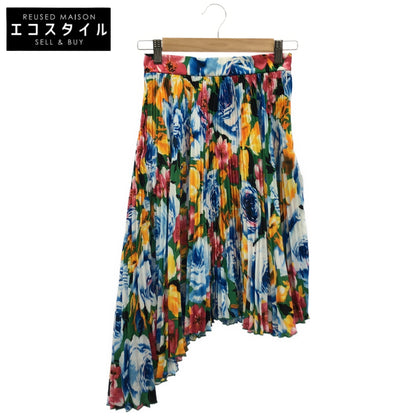 MSGM エムエスジーエム 2642MDD112P フラワープリント プリーツ アシンメトリースカート ボトムス
