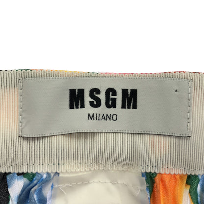 MSGM エムエスジーエム 2642MDD112P フラワープリント プリーツ アシンメトリースカート ボトムス