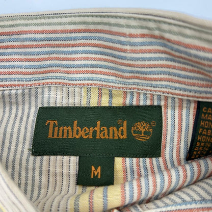 Timberland ティンバーランド 43287 マルチカラー ストライプ コットン×リネン 半袖シャツ トップス