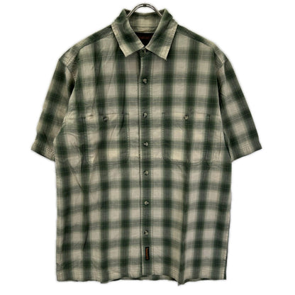 Timberland ティンバーランド 03-43215 グリーン チェック コットン 半袖シャツ トップス