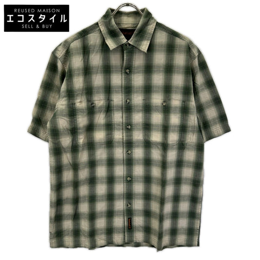 Timberland Timberland 03-43215 Green Check Cotton Short-Sleeve Shirt Tops