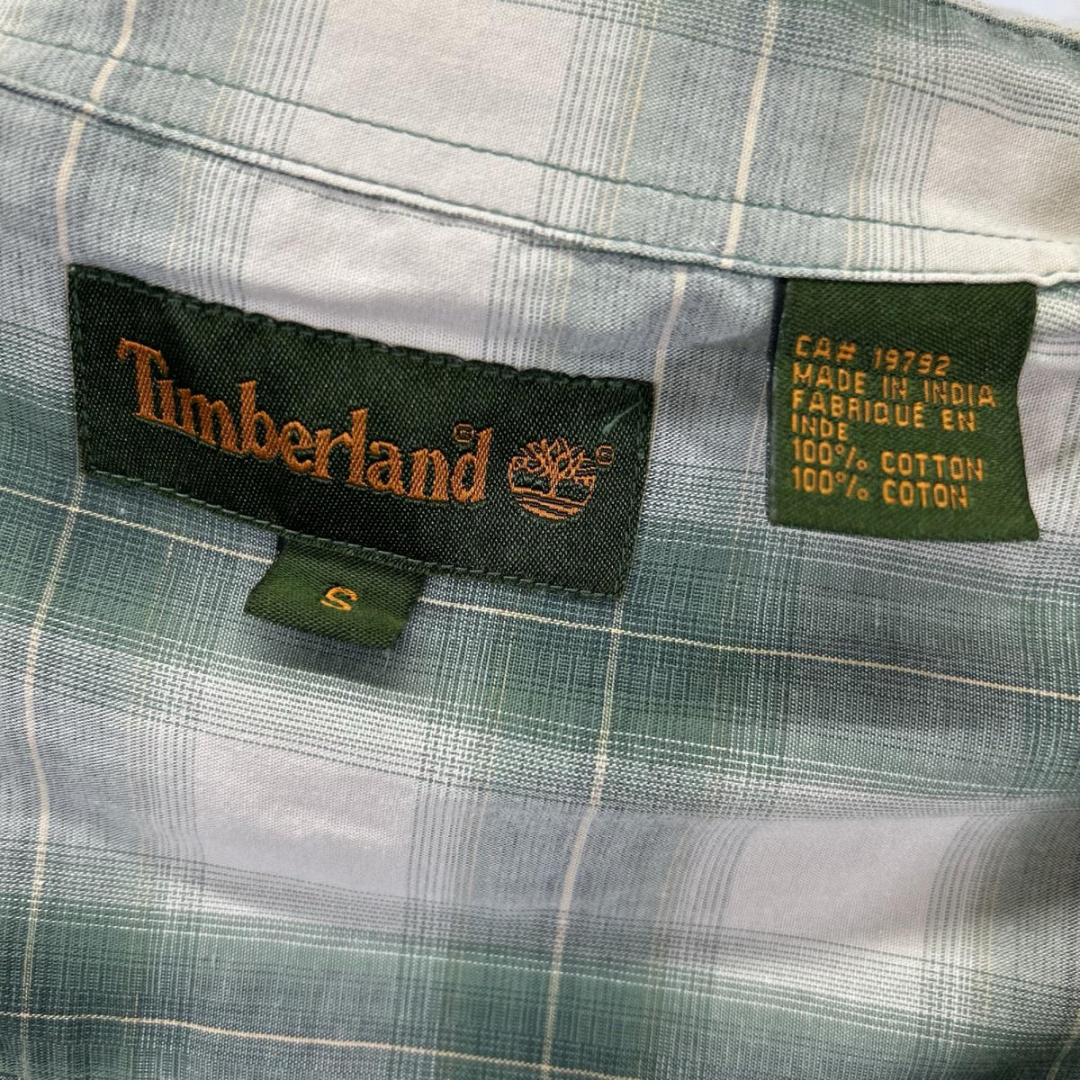 Timberland ティンバーランド 03-43215 グリーン チェック コットン 半袖シャツ トップス