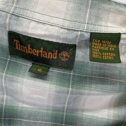 Timberland ティンバーランド 03-43215 グリーン チェック コットン 半袖シャツ トップス