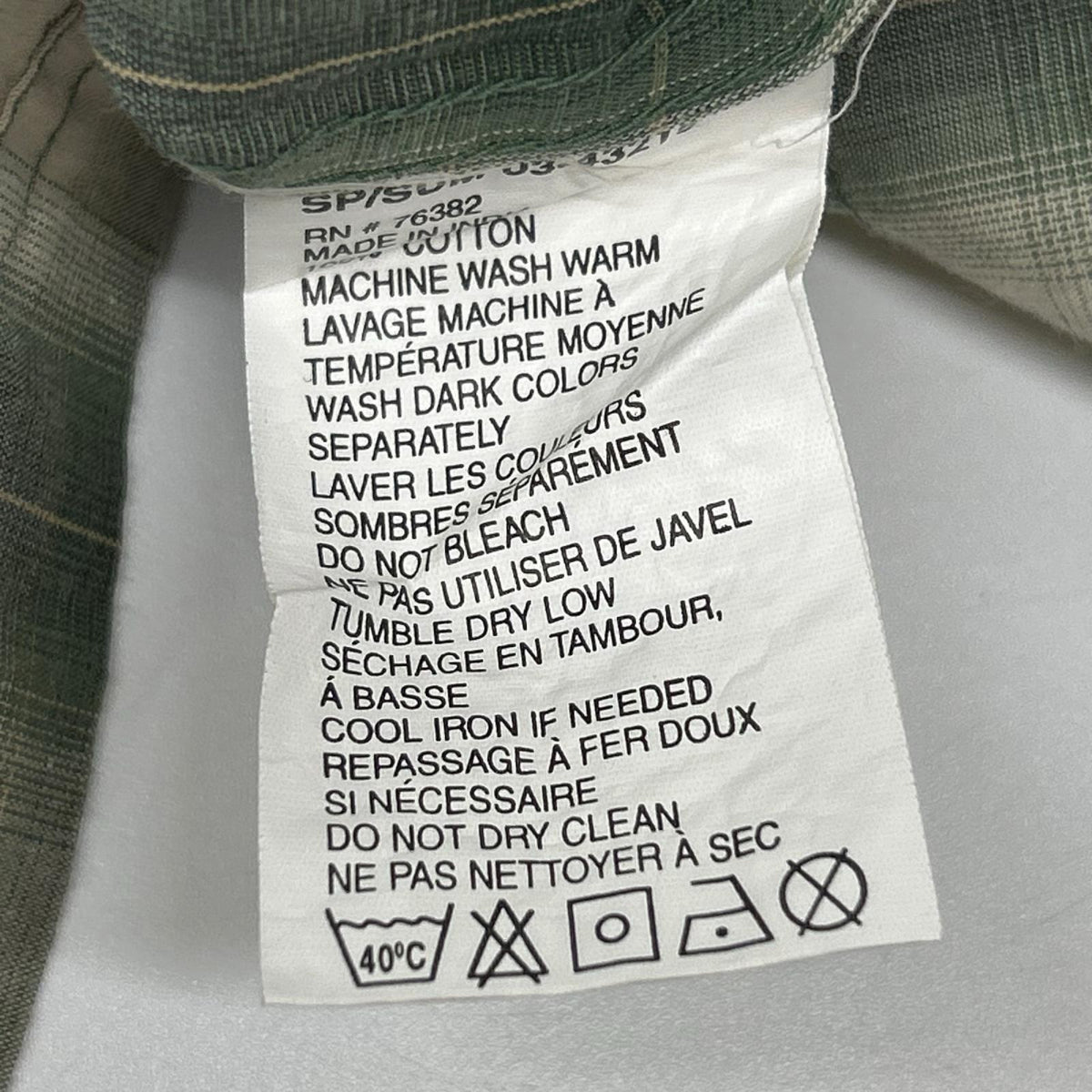 Timberland ティンバーランド 03-43215 グリーン チェック コットン 半袖シャツ トップス