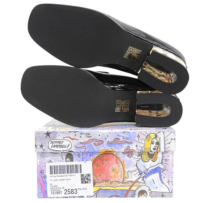 JeffreyCampbell ジェフリーキャンベル 未使用 パテント パールヒール ローファー シューズ レディース 黒 ブラック 38 FJF3841 シューズ