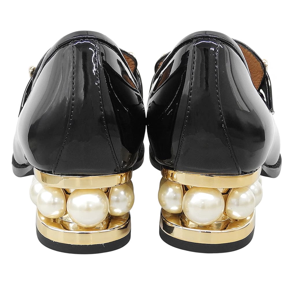 JeffreyCampbell ジェフリーキャンベル 未使用 パテント パールヒール ローファー シューズ レディース 黒 ブラック 38 FJF3841 シューズ