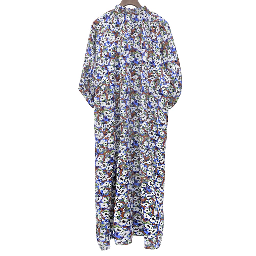 BALLSEY ボールジー ランダムプリーツ フラワープリント フレンチスリーブ ワンピース レディース マルチ 36 11-06-14-06732 ワンピース
