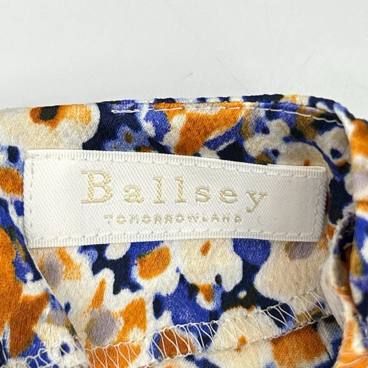 BALLSEY ボールジー 11-06-34-06201 ブルーリーフラワープリント フレアカフスワンピース ワンピース