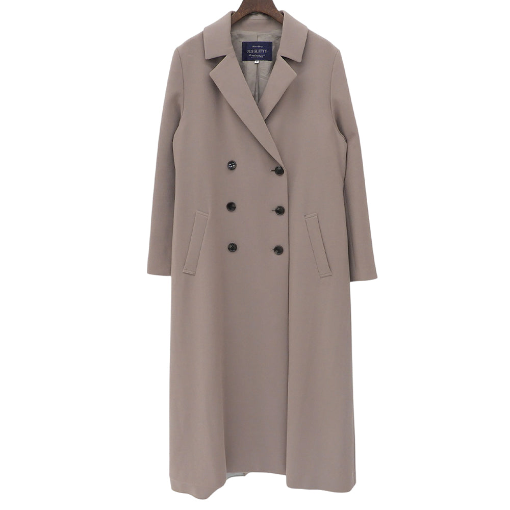 JGbyJUSGLITTY ジャスグリッティー 美品 バックボリューム ベルテッドコート レディース グレージュ 1 40129290 20AW コート