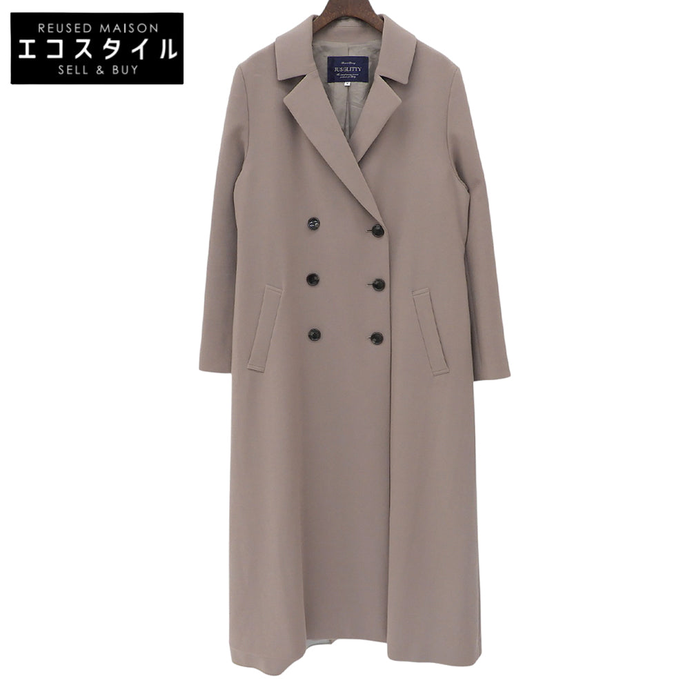 JGbyJUSGLITTY ジャスグリッティー 美品 バックボリューム ベルテッドコート レディース グレージュ 1 40129290 20AW コート