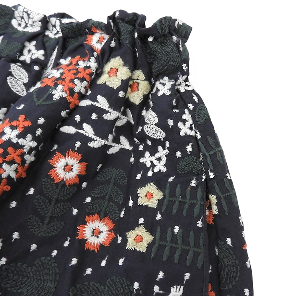 bulle de savon ビュルデサボン 花刺繍 スカート レディース ネイビー マルチカラー F 03-01-SK-001-24-2 24年製 スカート