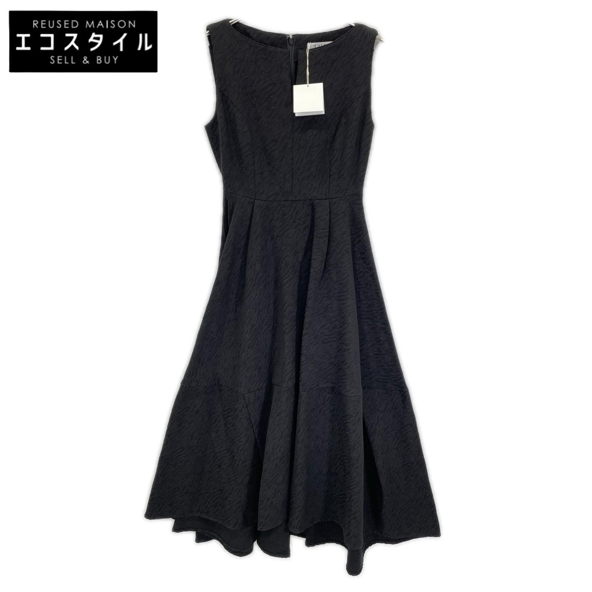 24AU-20 ブラック Keyneck Jacquard Dress ワンピース