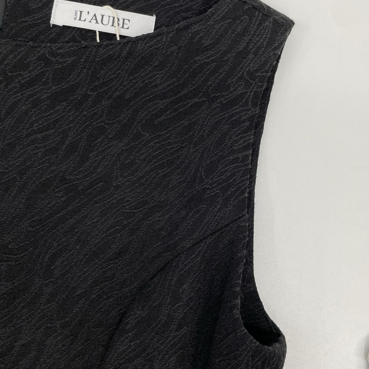 24AU-20 ブラック Keyneck Jacquard Dress ワンピース