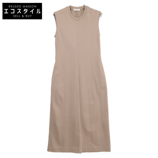 CINOH Beige Cotton Sleeveless Jersey Dress 38 Women's