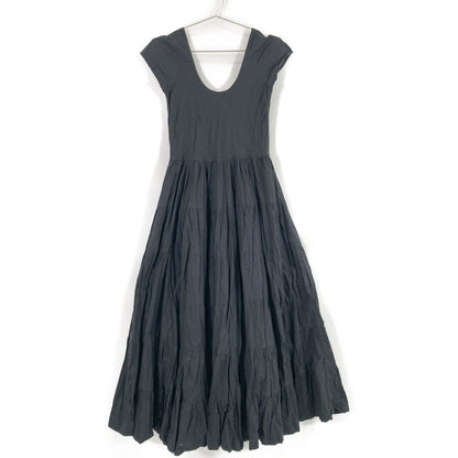 MARIHA Black Cotton Maxi Dress
