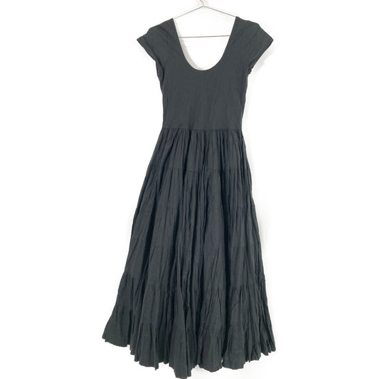 MARIHA Black Cotton Maxi Dress