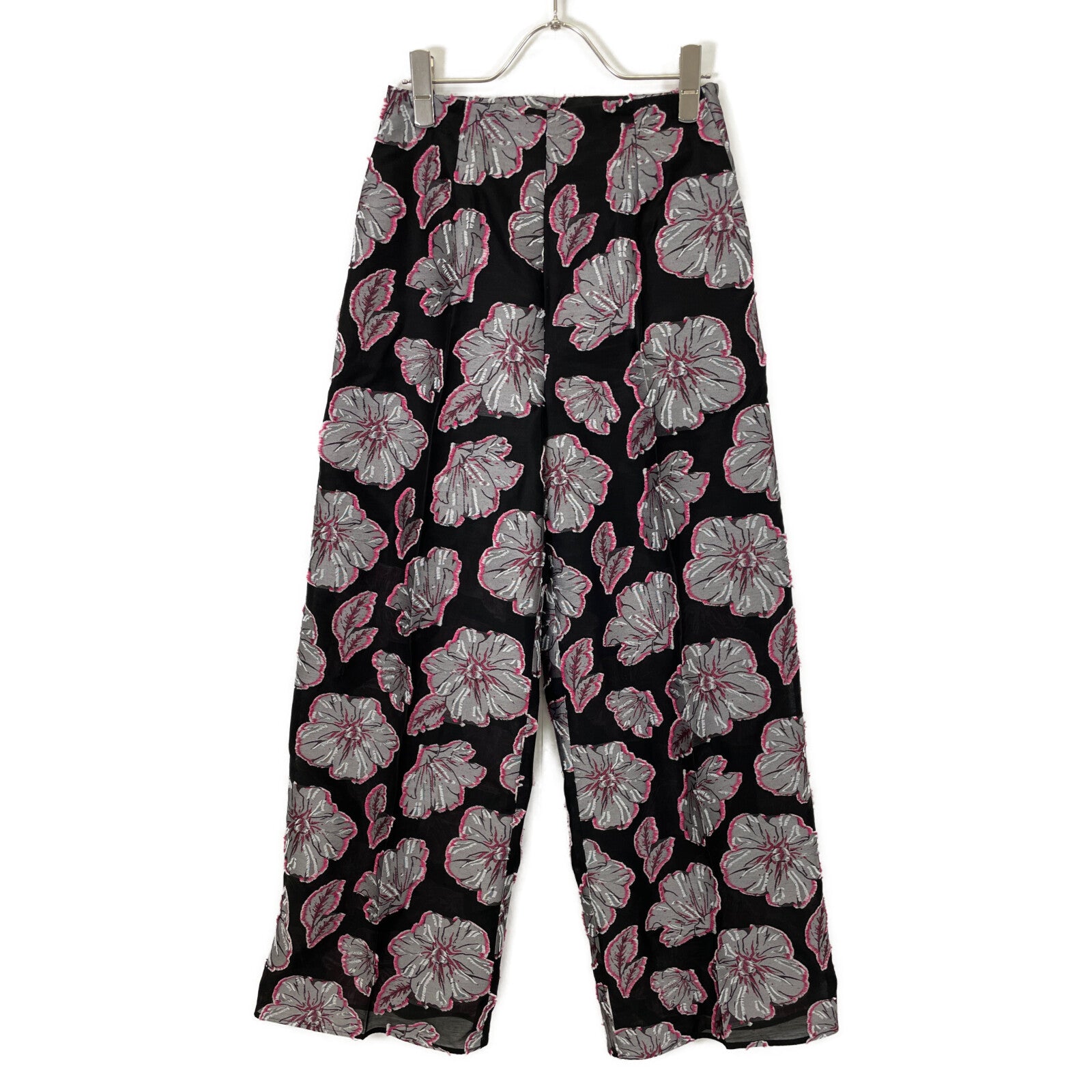EBONY Ebony Black Rose of Sharon Wide Pants Bottoms
