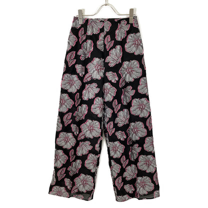 EBONY Ebony Black Rose of Sharon Wide Pants Bottoms