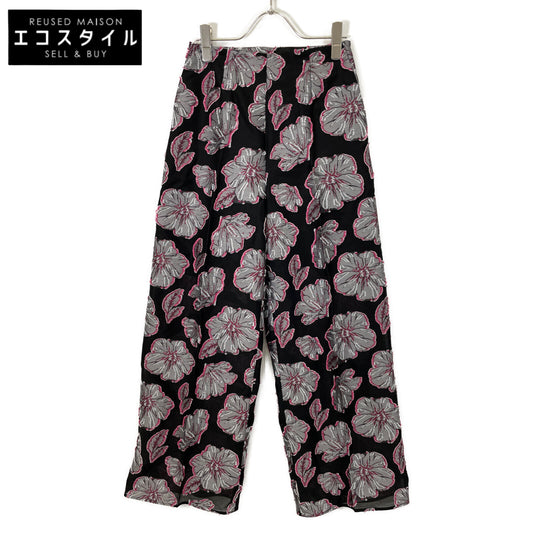 EBONY Ebony Black Rose of Sharon Wide Pants Bottoms