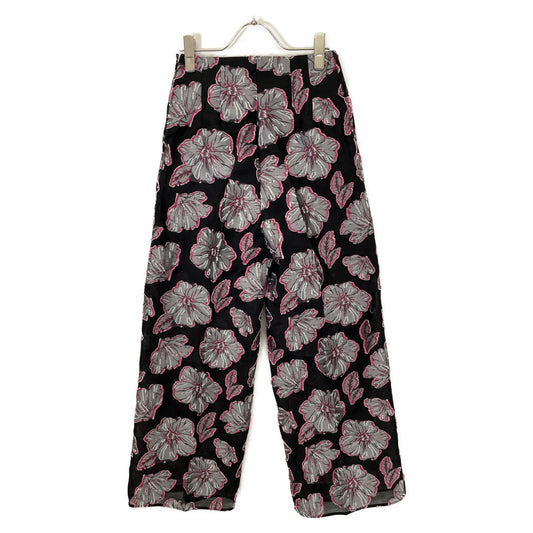 EBONY Ebony Black Rose of Sharon Wide Pants Bottoms