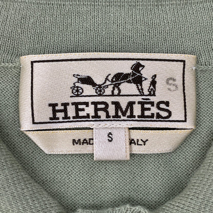 HERMES 爱马仕 21SS 绿色 棉羊毛×羊绒 短袖针织Polo衫 上衣
