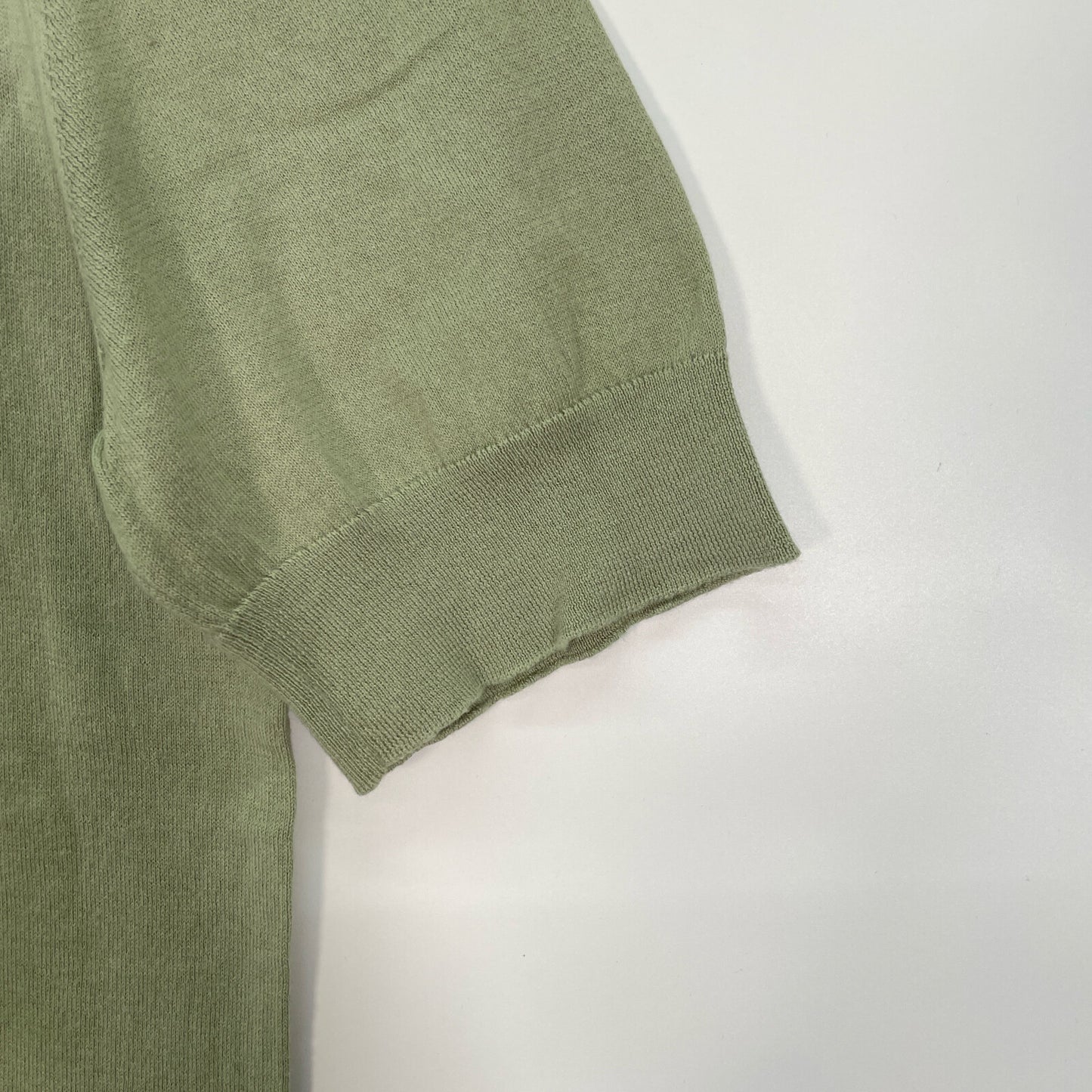 HERMES 爱马仕 21SS 绿色 棉羊毛×羊绒 短袖针织Polo衫 上衣